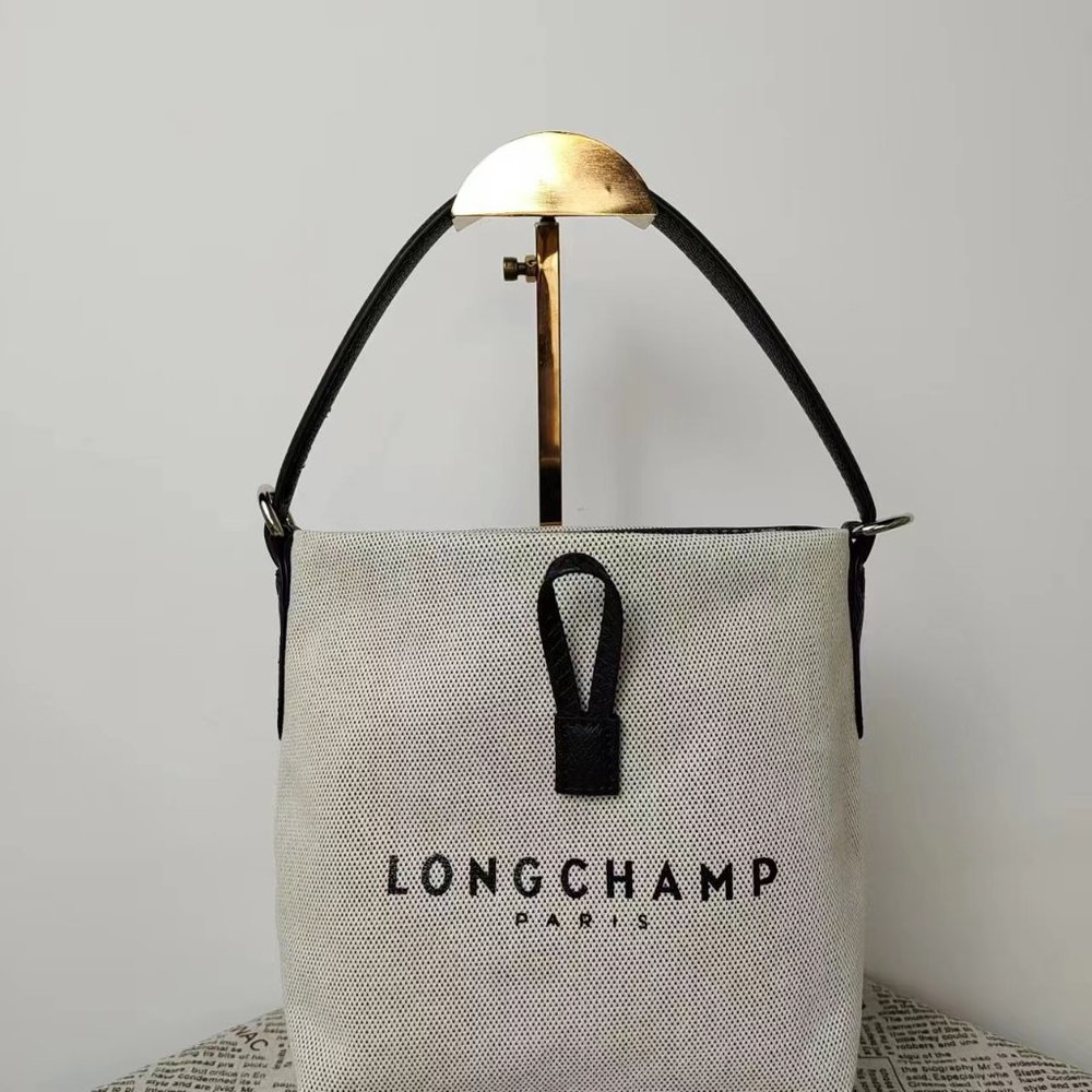 NWT Longchamp Essential Toile Bucket Bag